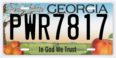 GA license plate PWR7817