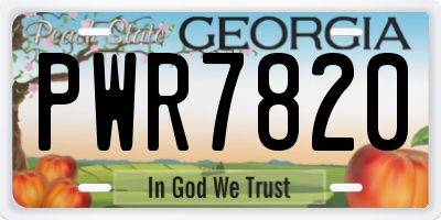 GA license plate PWR7820