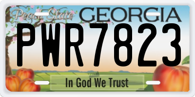 GA license plate PWR7823