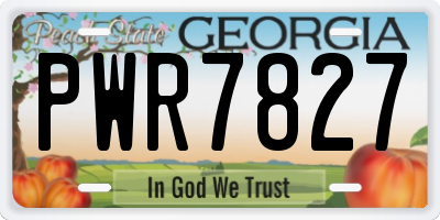 GA license plate PWR7827