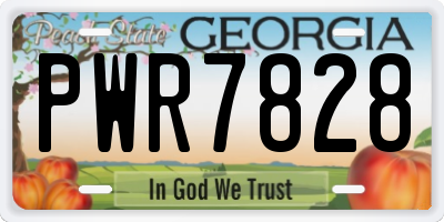 GA license plate PWR7828