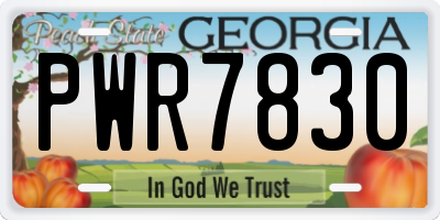 GA license plate PWR7830