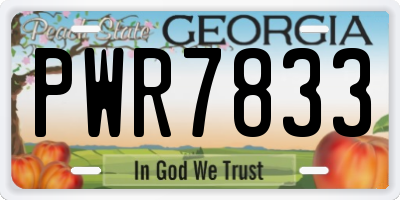 GA license plate PWR7833