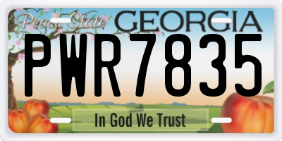 GA license plate PWR7835