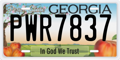 GA license plate PWR7837