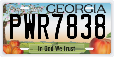 GA license plate PWR7838