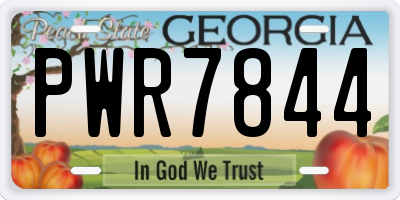 GA license plate PWR7844