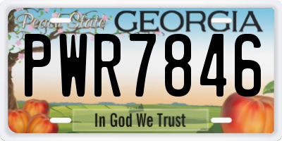 GA license plate PWR7846