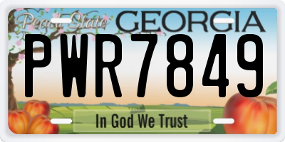 GA license plate PWR7849