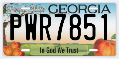 GA license plate PWR7851