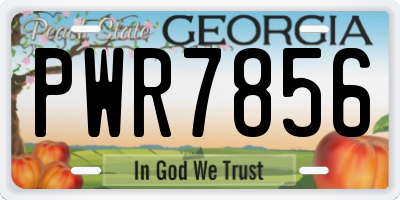 GA license plate PWR7856