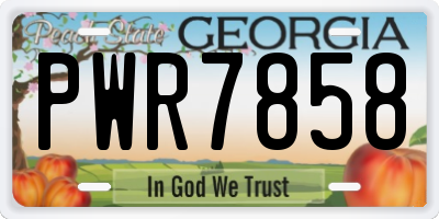 GA license plate PWR7858