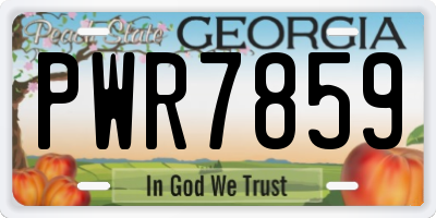 GA license plate PWR7859