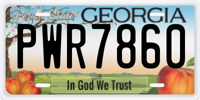 GA license plate PWR7860