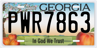 GA license plate PWR7863