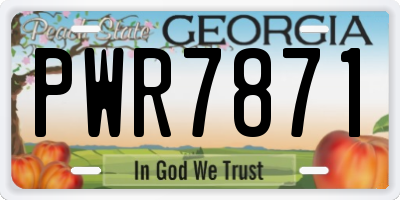 GA license plate PWR7871