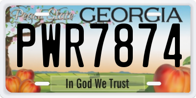 GA license plate PWR7874