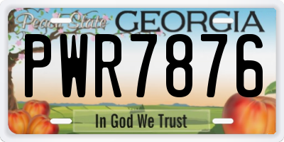 GA license plate PWR7876