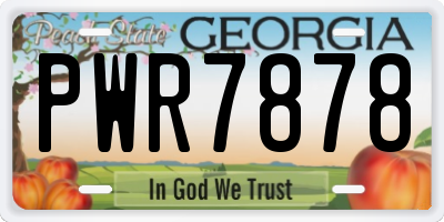 GA license plate PWR7878