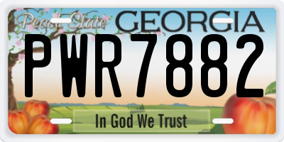 GA license plate PWR7882