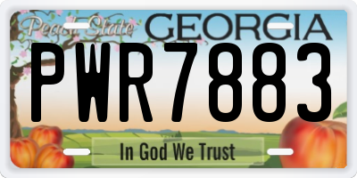 GA license plate PWR7883