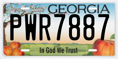 GA license plate PWR7887