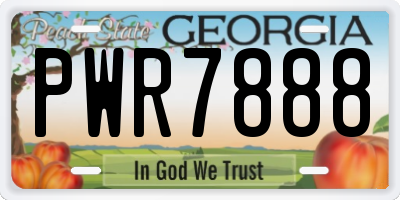 GA license plate PWR7888