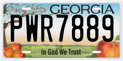 GA license plate PWR7889