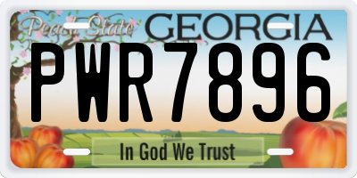 GA license plate PWR7896