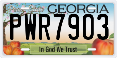 GA license plate PWR7903