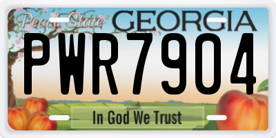 GA license plate PWR7904