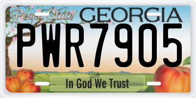 GA license plate PWR7905