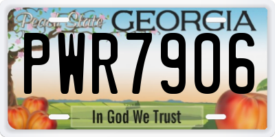 GA license plate PWR7906