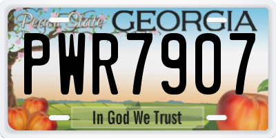 GA license plate PWR7907
