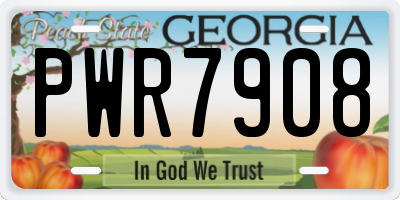 GA license plate PWR7908