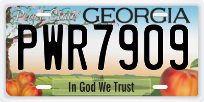 GA license plate PWR7909