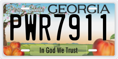 GA license plate PWR7911