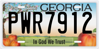 GA license plate PWR7912
