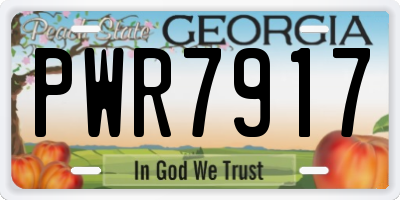 GA license plate PWR7917
