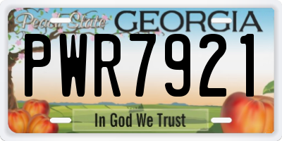 GA license plate PWR7921