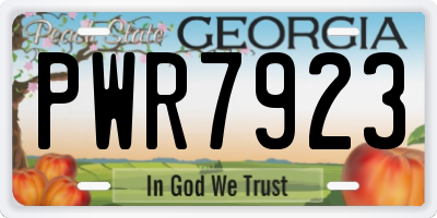 GA license plate PWR7923