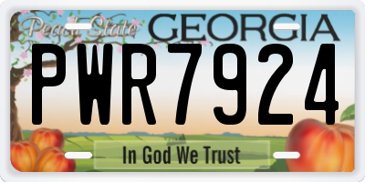 GA license plate PWR7924
