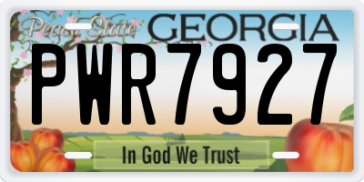 GA license plate PWR7927