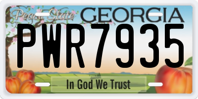 GA license plate PWR7935