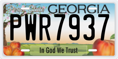 GA license plate PWR7937