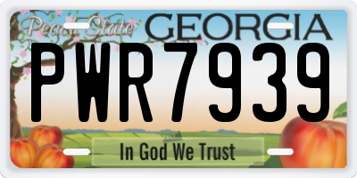 GA license plate PWR7939