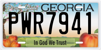 GA license plate PWR7941