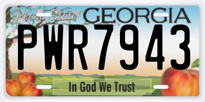 GA license plate PWR7943