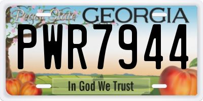 GA license plate PWR7944