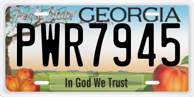 GA license plate PWR7945